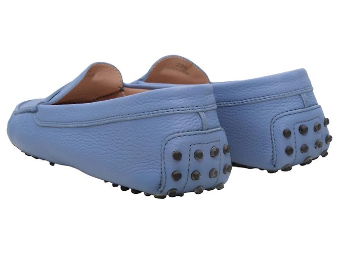 Mocassini da guida in pelle blu Tod's Taglia 39.5 - vista 4