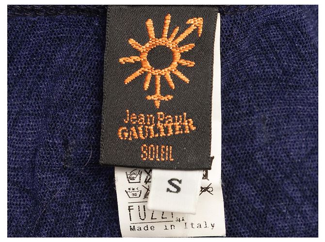 Langarm-Mesh-Oberteil Jean Paul Gaultier Soleil Navy Größe US S - Ansicht 5