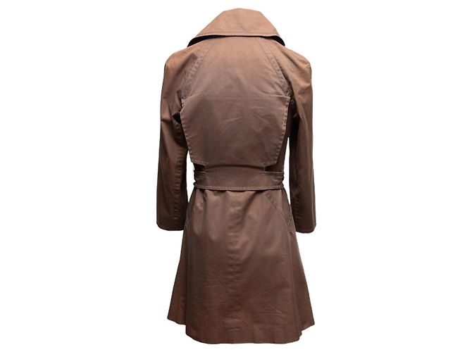 Gabardina con cinturón de algodón marrón Hussein Chalayan Talla IT 38 Castaño - vista 4