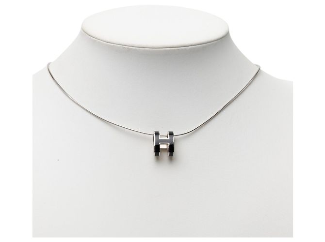 Collana con pendente Hermès Enamel Pop H nero - vista 6