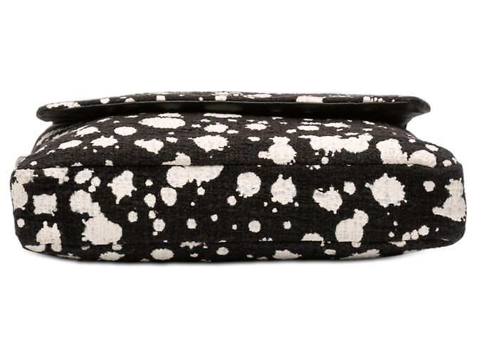 Borsa a tracolla Chanel CC Tweed nera con schizzi di vernice Nero - vista 3