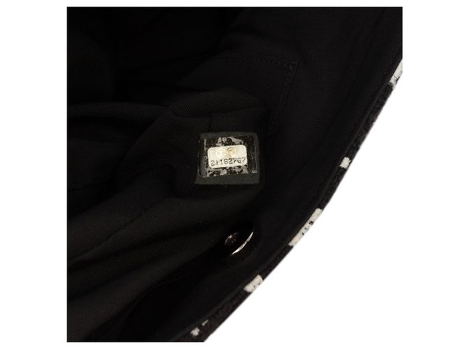Borsa a tracolla Chanel CC Tweed nera con schizzi di vernice Nero - vista 6