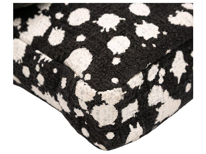 Borsa a tracolla Chanel CC Tweed nera con schizzi di vernice Nero - vista 9