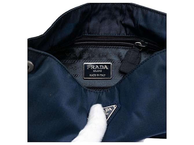 Borsa a tracolla Prada Tessuto blu - vista 5
