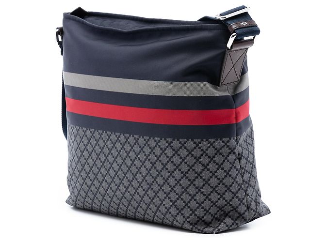 Borsa a tracolla Gucci Diamante Nylon Web blu - vista 2