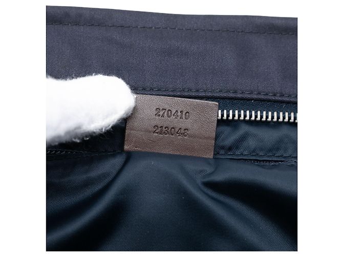 Borsa a tracolla Gucci Diamante Nylon Web blu - vista 6