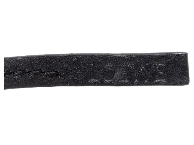 Portachiavi e charm per borsa Anagram in ottone e pelle di vitello nero LOEWE - vista 4