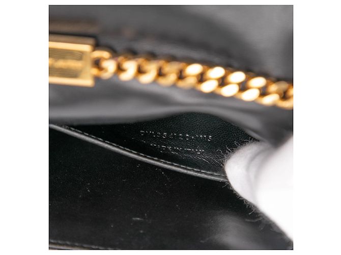 Piccola borsa a tracolla Kate in scamosciato nero con monogramma Saint Laurent e nappa - vista 6