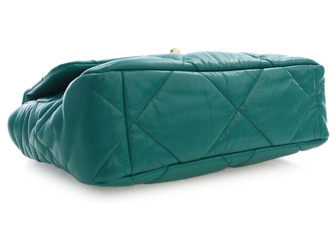 Borsa a patta 19 in agnello verde Chanel Large - vista 6