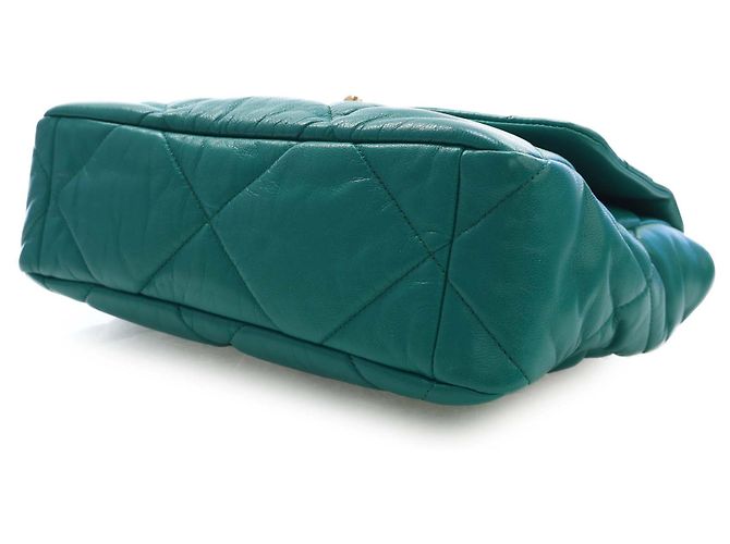Borsa a patta 19 in agnello verde Chanel Large - vista 7