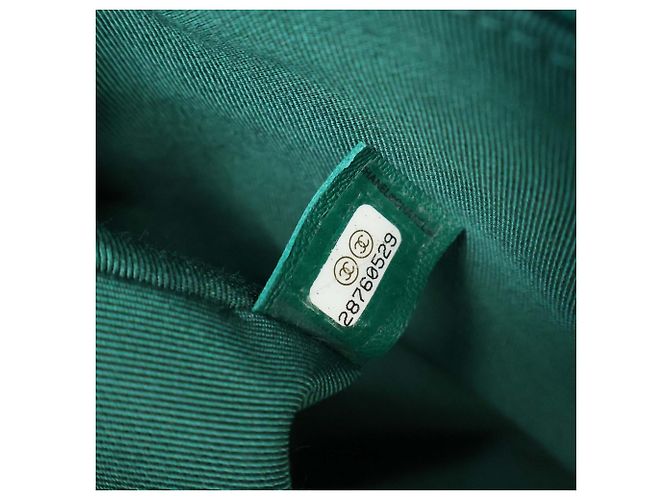 Borsa a patta 19 in agnello verde Chanel Large - vista 9