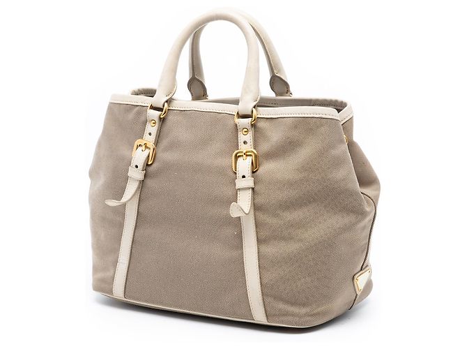 Brown Prada Canvas Canapa Logo Bow Satchel - view 2
