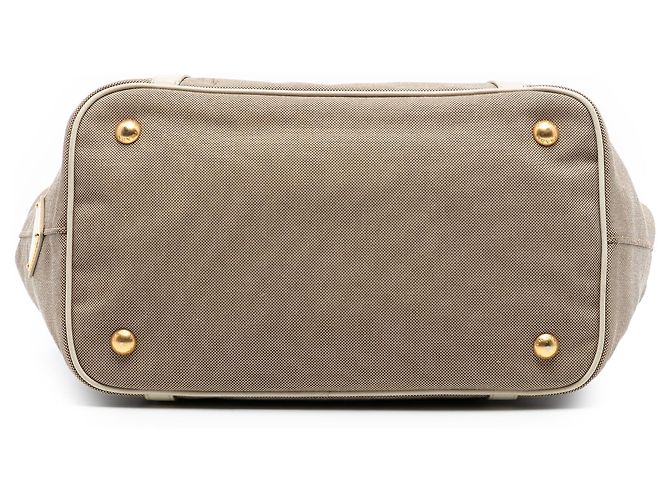 Brown Prada Canvas Canapa Logo Bow Satchel - view 3