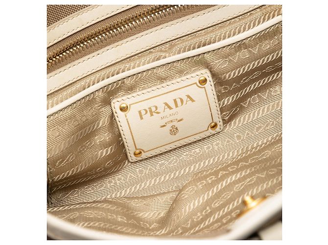 Brown Prada Canvas Canapa Logo Bow Satchel - view 5