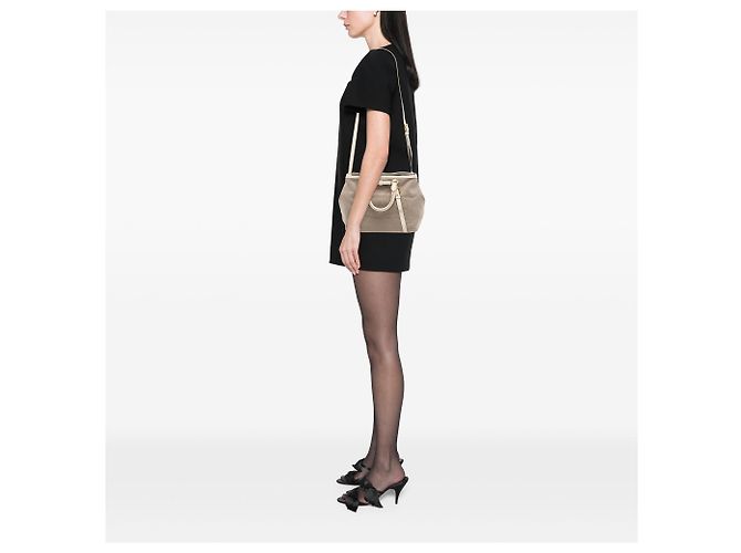 Brown Prada Canvas Canapa Logo Bow Satchel - view 6