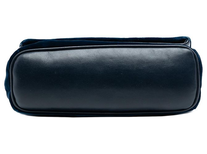 Borsa a tracolla Small Velvet Monogram West Hollywood blu Saint Laurent - vista 3