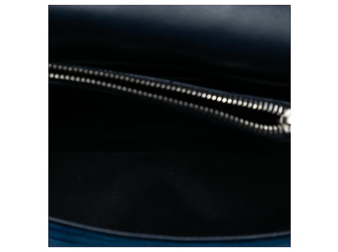 Borsa a tracolla Small Velvet Monogram West Hollywood blu Saint Laurent - vista 4