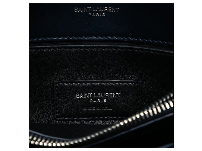 Borsa a tracolla Small Velvet Monogram West Hollywood blu Saint Laurent - vista 5