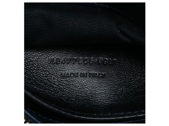 Borsa a tracolla Small Velvet Monogram West Hollywood blu Saint Laurent - vista 6