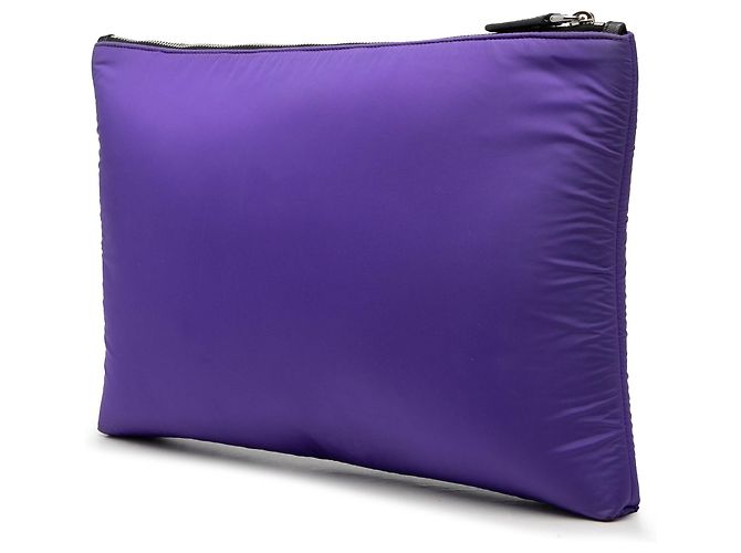 Clutch imbottita con zip Tessuto di Prada viola Porpora - vista 2