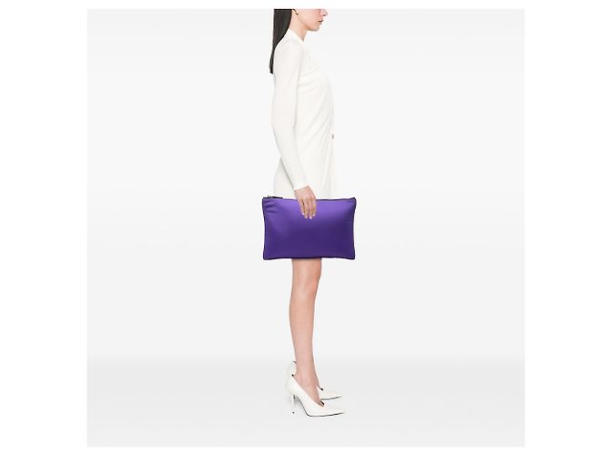 Clutch imbottita con zip Tessuto di Prada viola Porpora - vista 6