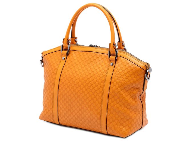 Borsa satchel Orange Gucci Medium Microguccissima GG Charm Dome Arancione - vista 2