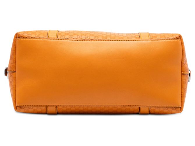 Borsa satchel Orange Gucci Medium Microguccissima GG Charm Dome Arancione - vista 3