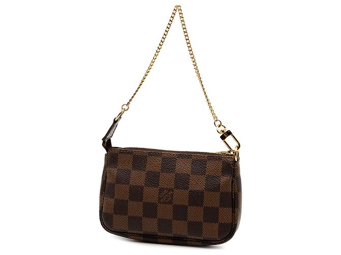 Bolso Louis Vuitton Damier Ebene Mini Pochette Accessoires marrón Castaño - vista 2