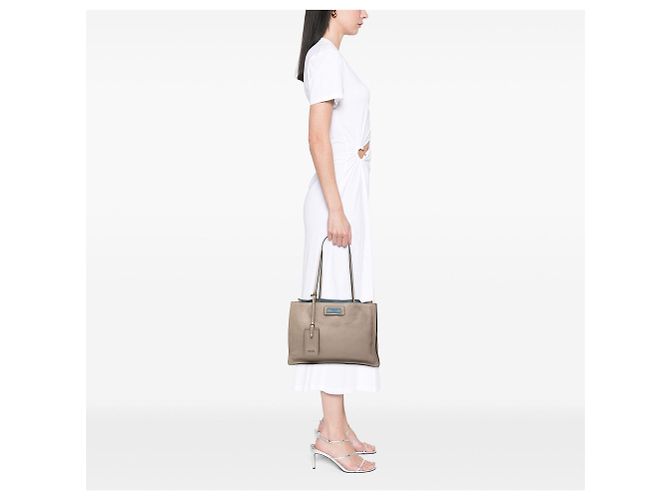 Tote Prada Glace Calf Etiquette grigio - vista 6