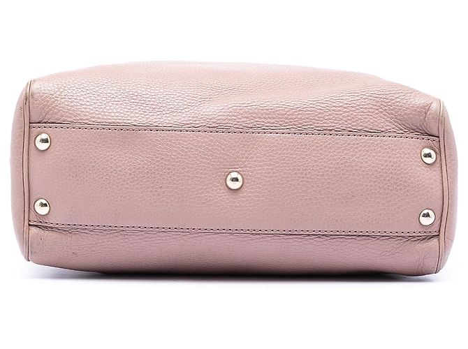 Borsa a tracolla Gucci Small Calfskin Bamboo Shopper rosa - vista 3