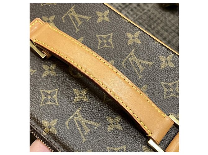 Borsa Boston Louis Vuitton Monogram Packall GM Marrone - vista 8