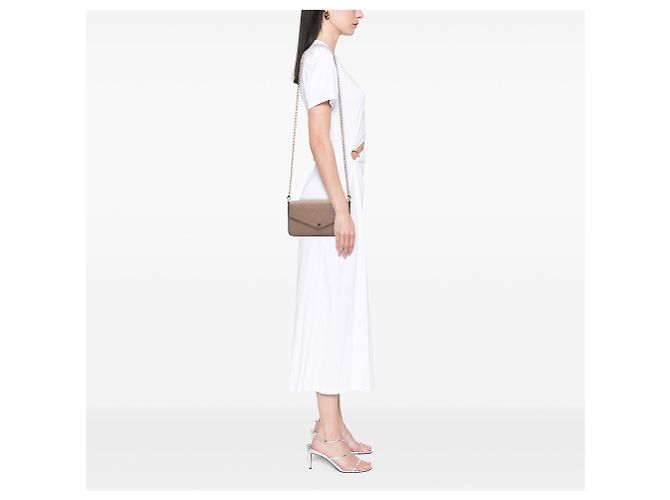 Pochette Félicie Borsa a tracolla Pochette Felicie in Monogram Empreinte beige Louis Vuitton - vista 6