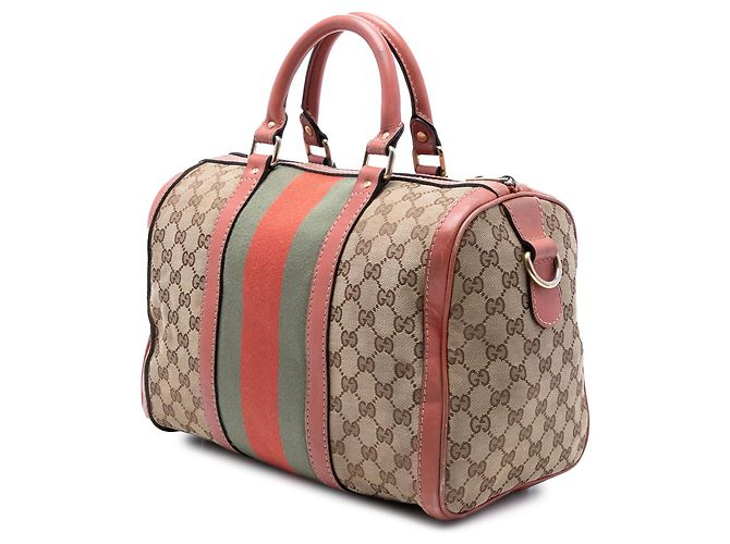 Borsa Boston e borsa a mano Gucci Medium GG Canvas Web Joy beige - vista 2