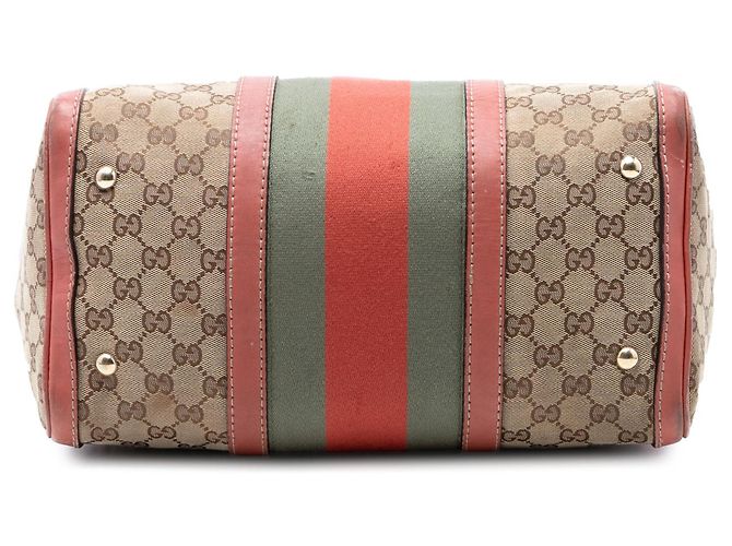 Borsa Boston e borsa a mano Gucci Medium GG Canvas Web Joy beige - vista 3