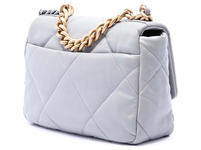 Borsa a patta 19 in agnello grigio Chanel Medium - vista 2