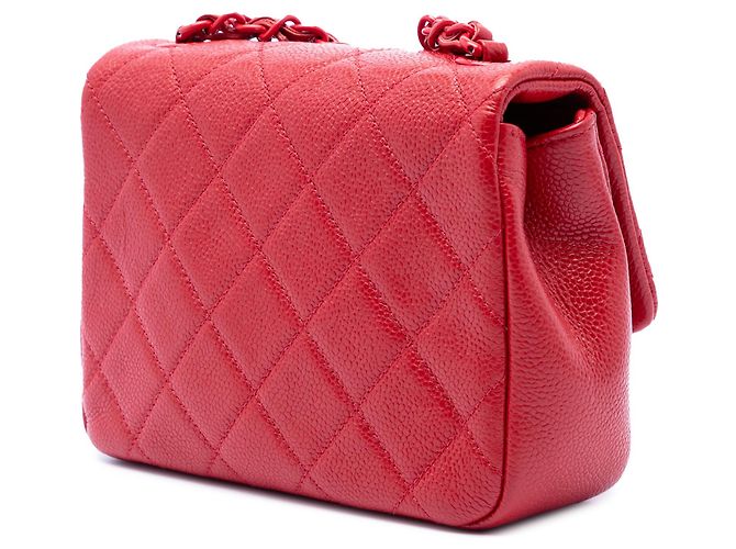 Borsa a tracolla Chanel Mini Square Caviar Incognito Flap rossa Rosso - vista 2