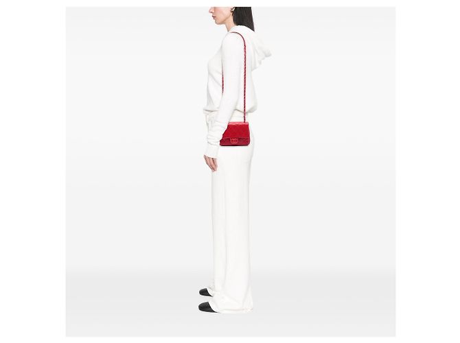 Borsa a tracolla Chanel Mini Square Caviar Incognito Flap rossa Rosso - vista 6