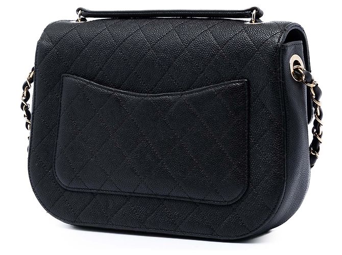 Borsa a tracolla Chanel Paris Cuba Medium Quilted Caviar Thread Around Flap nera Nero - vista 2