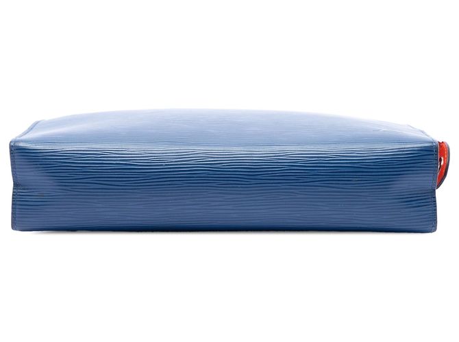 Clutch Louis Vuitton Epi Pochette Voyage MM Blu - vista 3