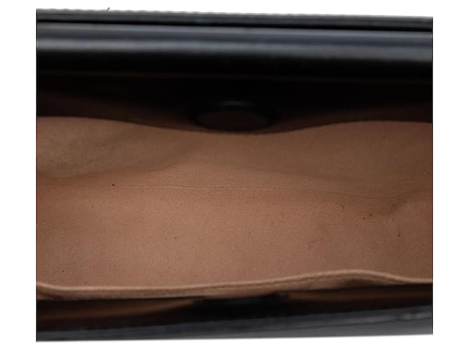 Pequena bolsa de couro preta Gucci Bamboo Nymphaea Web Preto - vista 4