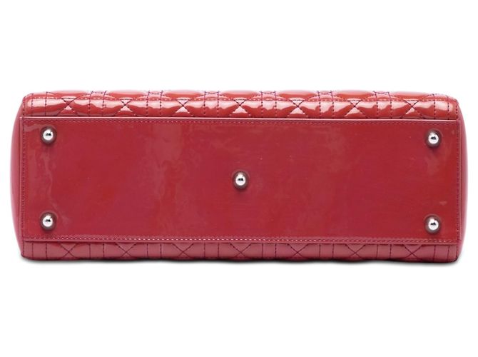 Borsa Lady Dior Large in vernice cannage rosso - vista 3