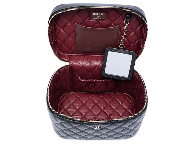 Vanity Case Chanel Medium CC gestepptes Caviar Schwarz - Ansicht 4