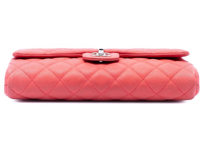Clutch Chanel trapuntata in caviar rosa con borsa a tracolla con catena - vista 3
