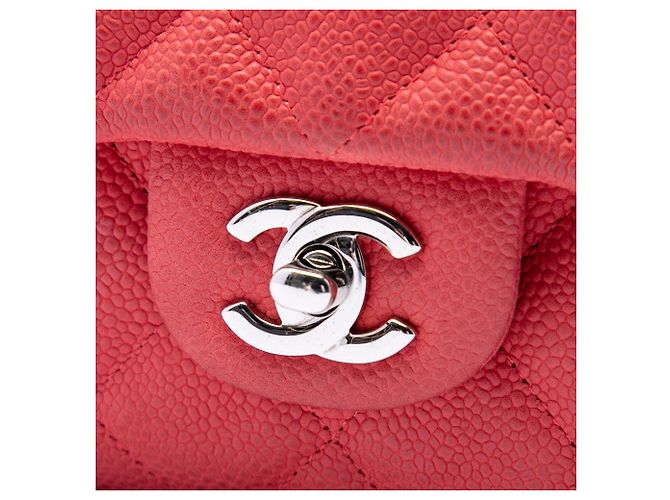 Clutch Chanel trapuntata in caviar rosa con borsa a tracolla con catena - vista 5