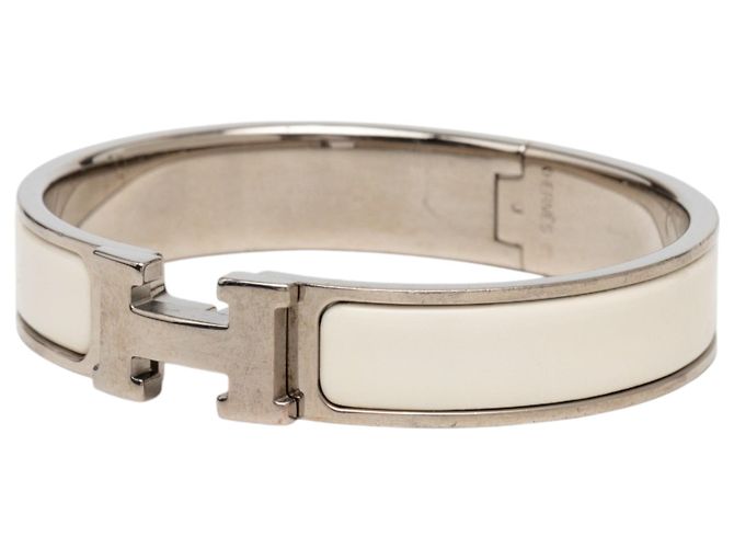 Hermès Clic H Armband schmal Email Weiß PM - Ansicht 2