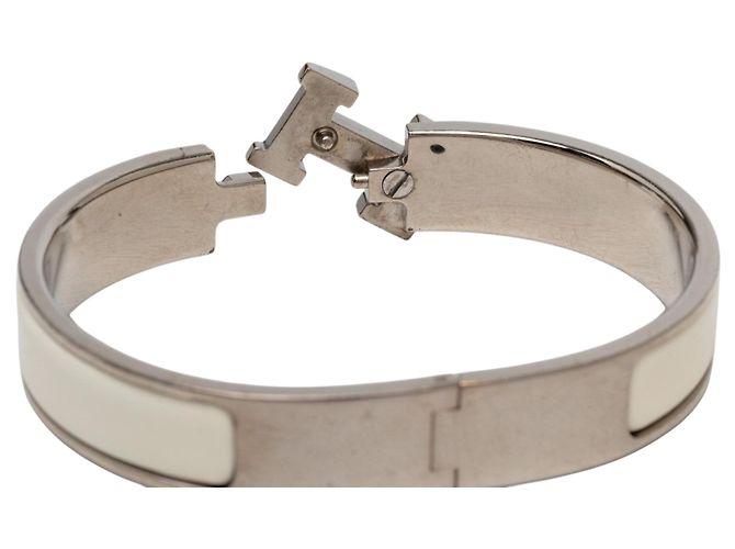 Hermès Clic H Armband schmal Email Weiß PM - Ansicht 5