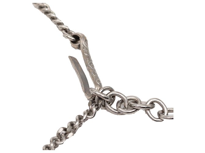 Collana con pendente Chanel CC in argento, ottone e resina - vista 3