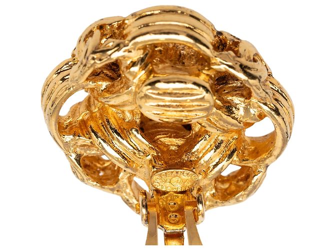 Orecchini a clip Chanel CC placcati oro con nodo D'oro - vista 3