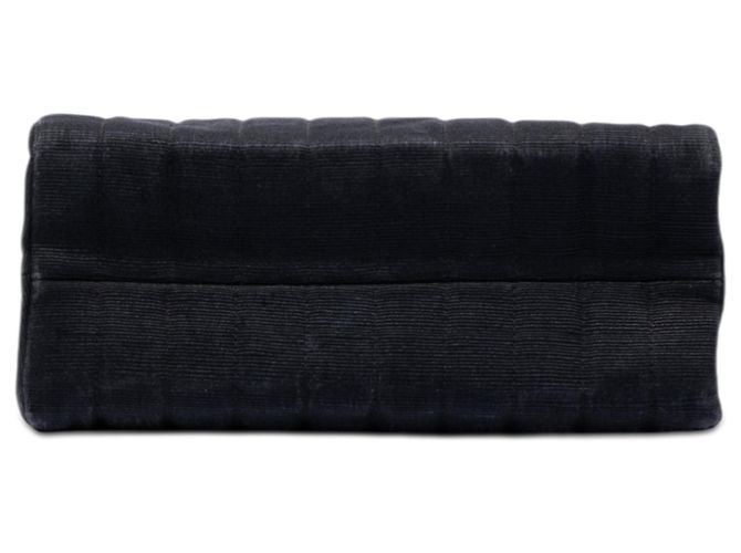 Borsa a tracolla con patta singola Chanel CC in nylon trapuntato verticale nero e grosgrain - vista 3