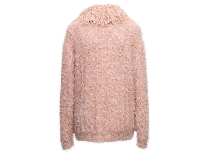Hellrosa Gucci 2022 Wollmischungs-Cardigan mit Flaum Taille US L - Ansicht 4